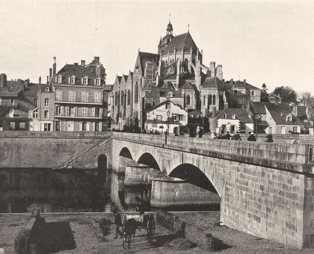 MAYENNE. L'église, à Mayenne 1902 old antique vintage print picture